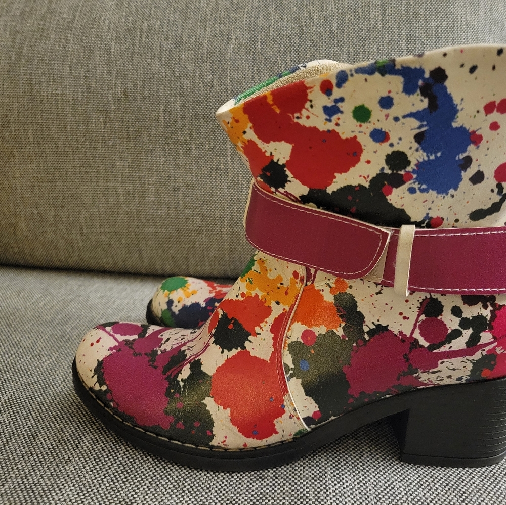 Colorful Splatter Ankle Boots - Picture 5 of 6